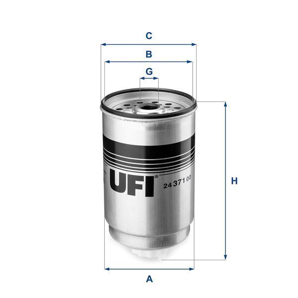 UFI 2437100 Yakit Filtresi Dizel Transit 2.4-2.5 D-Td