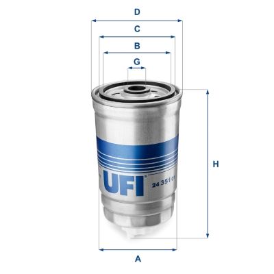 UFI 2435101 Yakit Filtresi Astra F 91-98 - Vectra A-Vectra B 92-98 - Kadett E 88-91 1.7 Td Oe