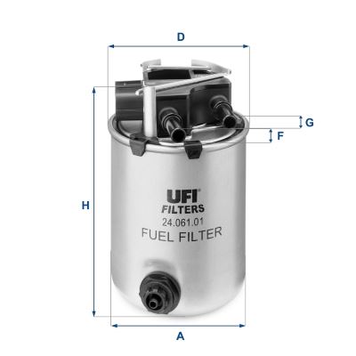 UFI 2406101 Yakit Filtresi Siyah Sensörlü Soket Nissan Qashqai 1.5l K9k Dizel J11 6 Vites 14-> 1.6l R9m Dci D Izel J10 J11 14->