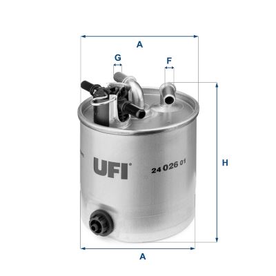 UFI 2402601 Yakit Filtresi Kapali Tip Nissan Qashqai 1.5l Dci K9k J10de 06-13 / Renault Koleos 08> 2.0dci Oe