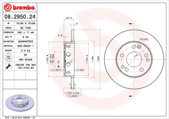 BREMBO 08295024 Fren Diski On Mercedes 190 W201