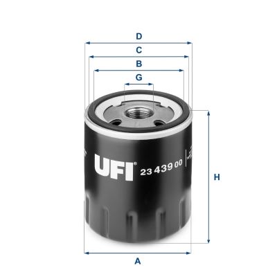 UFI 2343900 Yağ Filtresi Astra L-Corsa F-Combo E-Crossland-106-206-207-208-2008-301-306-307-308-3008-406-407-508 -5008-Partner-Expert-Berlingo-Jumpy-C3-C4-C5-Boxer-Jumper-Ducato-Ds3-4 1.2 Puretech 1.9-2.0-2.2 Hdi