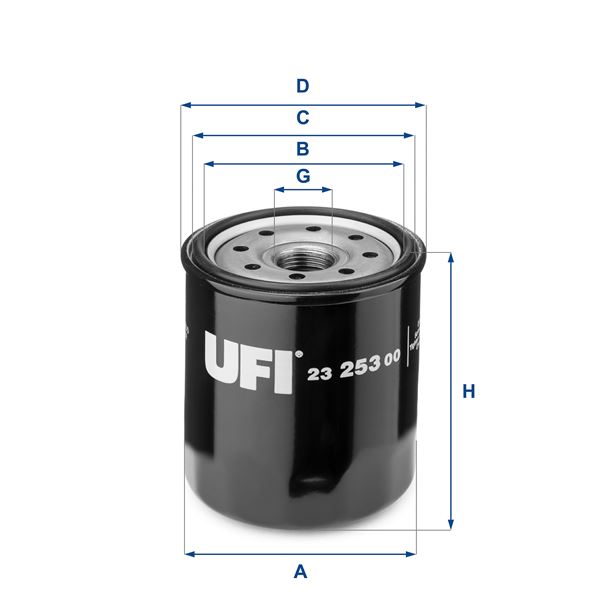 UFI 2325300 Yağ Filtresi Toyota Auris Corolla 1.4l 1ndtv Nde120 Nde150 02-09 / Yaris 1.4l 1ndtv Nlp90 06-09 / Hi Lux 2.5l 2kdftv Kun15 Kun25 Kun26 Vigo 05-15 / 2.4l 2gdftv Gun125 Revo 15-> - Kısa Tip