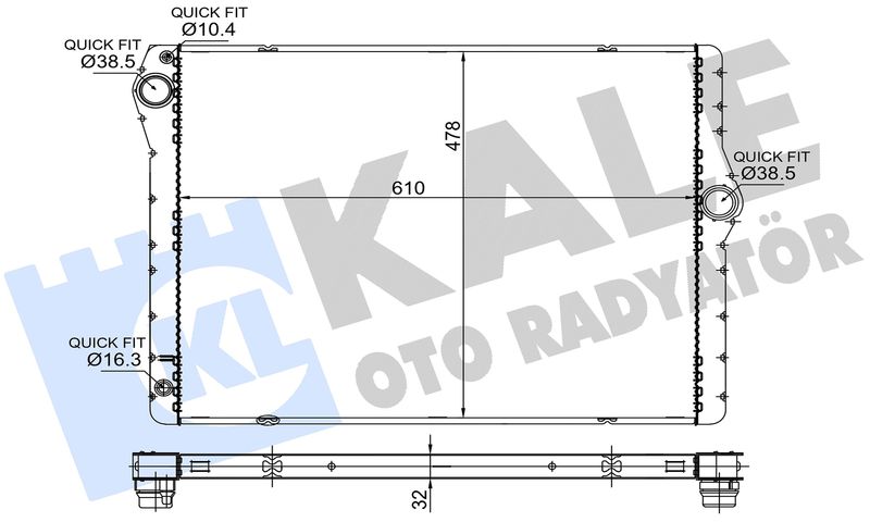 KALE 364495 Motor Su Radyatoru Bmw N63 N74 F01 F02 F03 F04 Otomatik Sanziman