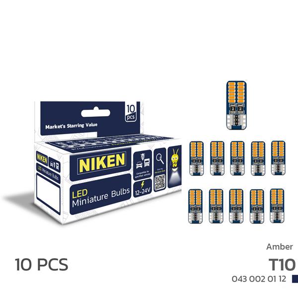 NIKEN 430020112 Led Ampul T10canbusparkledi24ledlituruncu 10lu