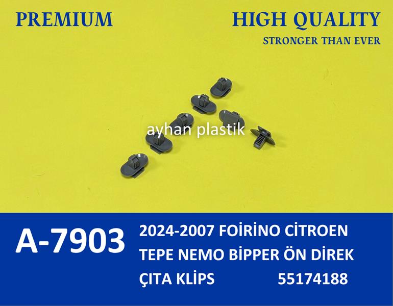 AYHAN A7903 Ön Direk Çita Klipsi Fiat Fiorino 07> Citroen Nemo 09> Peugeot Bipper 09> Ön Direk Çita Klips