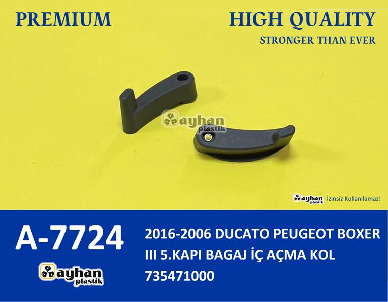 AYHAN A7724 2016-2006 Ducato Peugeot Boxer Iii 5.Kapi Bagaj İç Açma Kolu