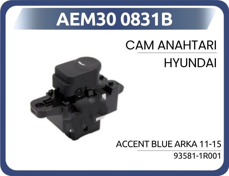 AEM30 0831B Cam Anahtari Hyundai Accent Blue Arka 11-15