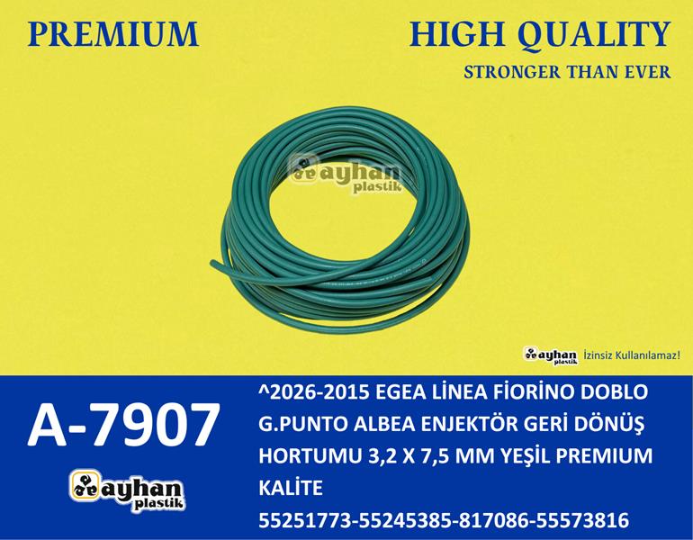 AYHAN A7907 Enjektör Yakit Geri Dönüş Hortumu Opel Astra H-J Corsa D-E Meriva A-Combo-Agila B 1.3 Cdti Fiat 500 1.3 Mjt 95ps 1248cc-Doblo 1.3 Mjt 16 > Ürün Uzunluğu 25 Metre