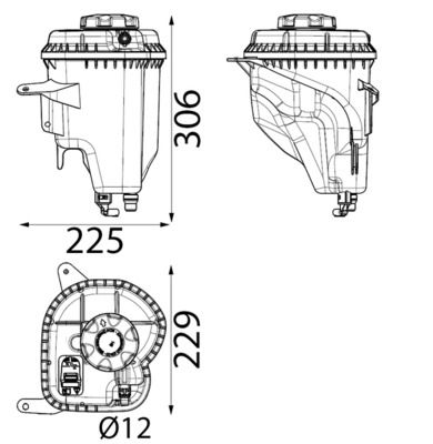 MAHLE CRT208001S Radyator Yedek Su Deposu Bmw M57 N62 B47 N47 N20 N55 N63 E70 E71 E72 F15 F85 F16 F86 Kapakli