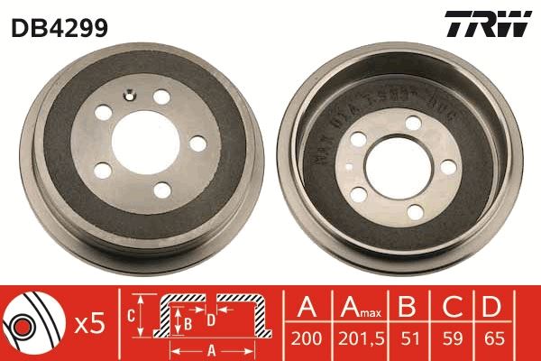 TRW DB4299 Arka Kampana Polo 01 > Fox 05 > A2 00-05 -Cordoba 02-09 -Ibiza 02 >Fabia 00 >