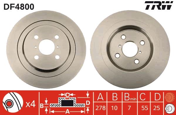 WBD1285 Fren Diski Arka Duz 4 Bjn 278x9x55x25 Yaris 1.0 Vvt-I 2006-2010/Yaris 1.3 Vvt-I 2006-2010/Yaris 1.4 D-4d 2006-2010/Yaris 1.33 Vvt-I 2006-2010/Yaris 1.33 2011-/Yaris 1.4 D-4d - 1.5 Hybrid 2011-