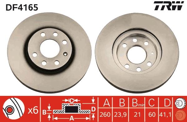 TDF2111 Fren Diski On Havali 4 Bjn 260,4x24x60,1x41,1 Opel Corsa C 1.3 Cdti - 1.7 Cdti - 1.4 - 1.6 2000-2006 / Combo C 1.3 Cdti - 1.7 Cdti 2001-2006/ Tigra B 1.3 Cdti 2000-2006