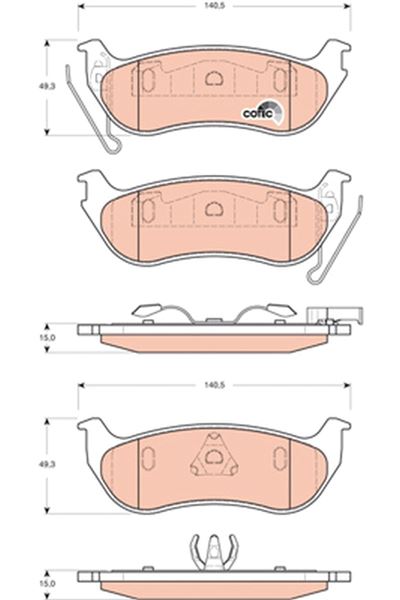 TRW GDB4139 Arka Balata Cherokee 2.4 2.5crd 2.8crd 3.7 V6 01-08 Wrangler 2.4 3.8 4.0 01-08