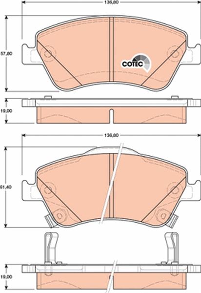 TRW GDB3481 Ön Fren Balata Toyota Auris. Corolla 1.4l 1ndtv Nde150 D-4d Dizel 07->