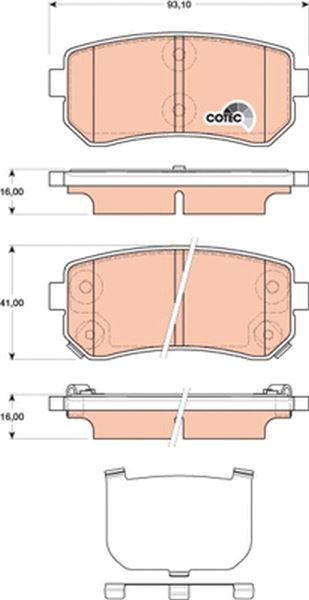 TRW GDB3474 Arka Fren Balata Hyundai Accent Era 1.4l G4ee 06-10 / İ30 1.4l 1.6l 08-> / İx35 1.6l G4fd Gdi 11-> / Kia Ceed 1.4l 1.6l 07-> / Sportage 1.6l G4fd Gdi 09-> / Rio 1.4l 1.6l 05-> Sürtünme Yüzeyi Eğik Şim