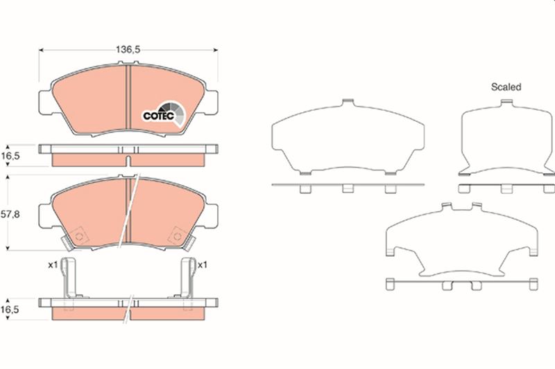 ZEG418-02 Fren Balata On Ikazli Honda Civic Vi 1.6i 1995-2001 / Civic Vi 1.5i 1995-2001 / Civic Vi 1.6 I-Vtec 1995-2001