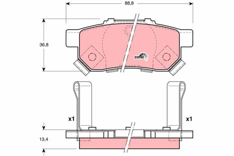 WDB144 Fren Balata Arka Ikazli Honda Civic Iv 1.4i 1987-1993/ Civic Iv 1.5i 1987-1993/ Accord Iv (Cb) 2.0i 16v 1990-1993/ Jazz Iv (Gk) 1.3 2016-/ Rover 25 (Rf) 1.6 16v 1999-2005/ Rover 200 216 Si 1995-2000