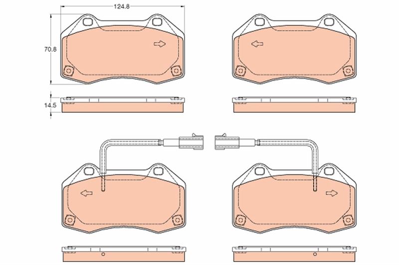 TRW GDB2049 Ön Fren Balatasi Alfa Romeo 4c Spider 13>20 1.8 Tbi Fiat Punto Evo 09>12 1.3d Mtj