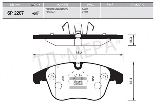 SANGSIN SP2207 Ön Fren Balatasi Fişli P407 04>10 2.0 Hdi P508 10>18 C5 1.6 1.8 2.0 1.6 Hdi-2.0 Hdi 08>16