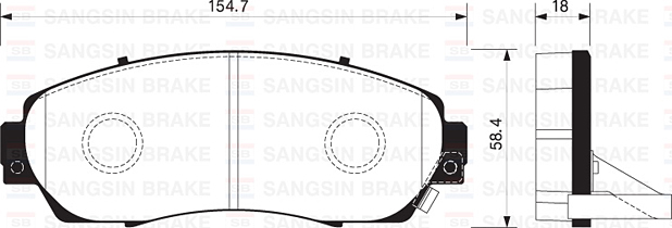 SANGSIN SP2115 Ön Fren Balata Honda Cr-V 1.6l N16a2 İ-Dtec Dizel Otomatik Vites 4x4 Re6 Kasa 13-> - Aşınma Ikaz Soketli