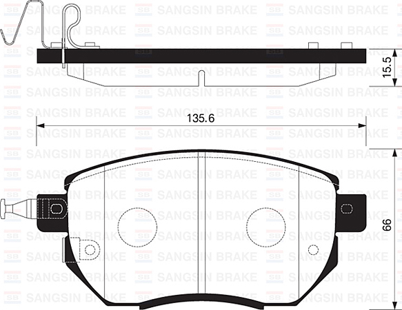 SANGSIN SP2107 Ön Fren Balata Nissan Murano 3.5l Vq35 Z50 03-08 / Infiniti Fx35 Fx45 02->