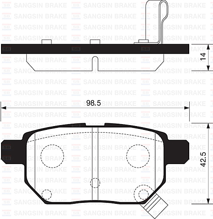SANGSIN SP2094 Arka Fren Balata Toyota Auris. Corolla 1.6l 1zr-Fe Zre151 07-11 / 1.33l 1nr-Fe Nre150 6 Vites 10->