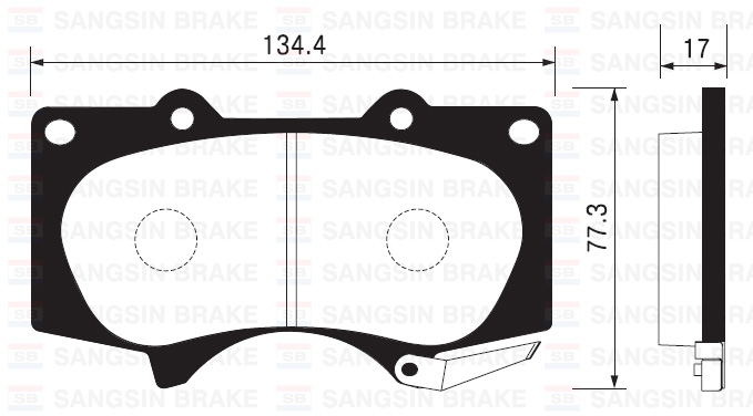 SANGSIN SP2033 Ön Fren Balata Toyota Hilux 3.0l 1kd-Ftv Kun26 4x4 09-11 / Land Cruiser Prado 4.0l 1gr-Fe Grj150 09- > 3.0l 1kd-Ftv Kdj120 D-4d 03-09 / Mitsubishi Pajero 3.2l 4m41 V98w 07->