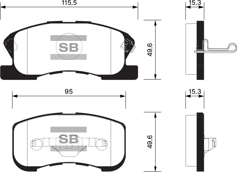 SANGSIN SP1610 Ön Balata Daihatsu Sirion 1.0-1.3 98-05 Gdb3220-Gdb3266