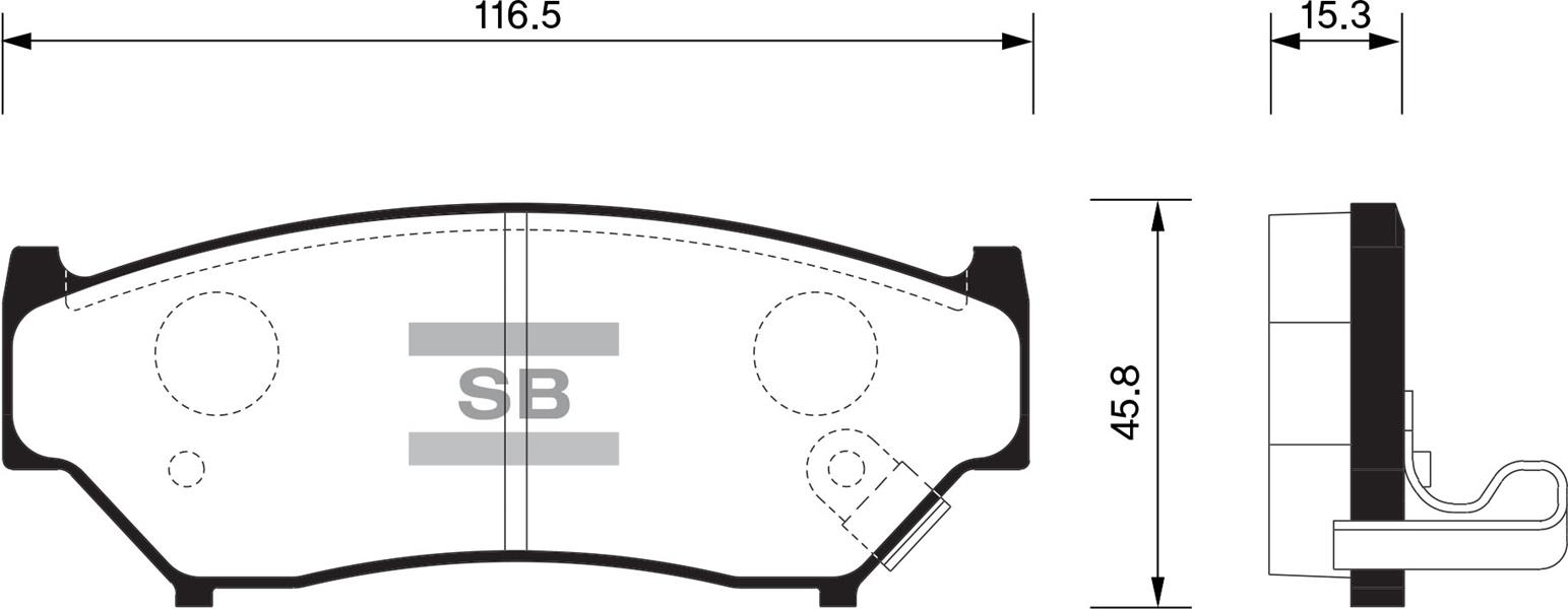 SANGSIN SP1584 Ön Fren Balata Suzuki Vitara 1.6l G16b 5 Kapı 16v 92-01 / Grand Vitara 1.6l G16b Sq416 3 Kapı 98-05 / Grand Vitara 1.6l M16a Jb416 3 Kapı 06->