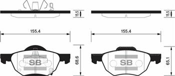 SANGSIN SP1573 Ön Fren Balata Honda Accord 2.0l 2.4l K20 K24 2.2l Cdti Cl Kasa 03->
