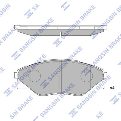 SANGSIN SP1544 Ön Fren Balata Toyota Hilux Vigo 2.5l 2kdftv Kun15 4x2 09-10
