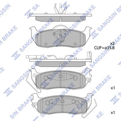 SANGSIN SP1512 Arka Balata Grand Cherokee Ii 2.7 Crd 02 > Grand Cherokee Iii 5.7 V8-3.7 V6 05 > Gdb4137