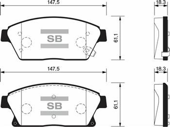 SANGSIN SP1480 Ön Fren Balata Opel Astra J 10-> / Mokka 13-> / Zafira C 11-> / Chevrolet Cruze 1.6l J300 09-> / Trax 1.4l 1.6l 11-> 16 İnç 300mm