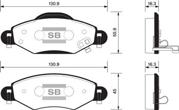 SANGSIN SP1419 Ön Fren Balata Toyota Yaris 1.0l 1sz-Fe Scp10 Fransız Üretim 03-05 / 1.3l 2sz-Fe Scp12 Fransız Üretim 03-05