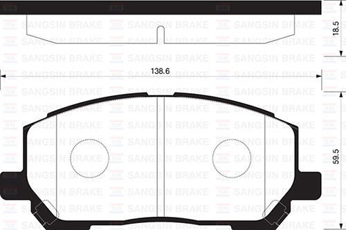 SANGSIN SP1384 Balata Ön Disk Lexus Rx 3.0 Toyota Highlander 01-07 Gdb3286