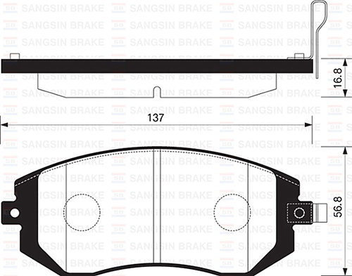 SANGSIN SP1367 Ön Fren Balata Subaru Impreza 1.5l Ej15 Ge3 06-12 / Forester 2.0l Ej20 Sh 08-13 / Outback 2.0l 04-09 / Brz 2.0l Zc6 12-> / Legacy 2.0l 04-09 / Forester 2.0l Ej20 X Sg 03-08