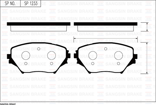 SANGSIN SP1233 Ön Fren Balata Toyota Rav4 2.0l 1az-Fe Aca21 01-05