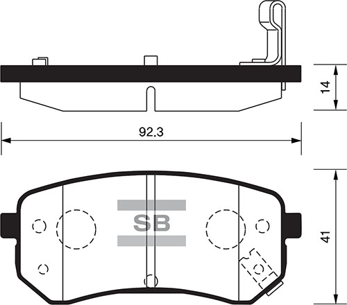 SANGSIN SP1189 Arka Fren Balata Hyundai I10 1.0l 1.1l 08-13 / Kia Picanto 1.0l 1.1l 05-11 - Aşınma Ikaz Soketli