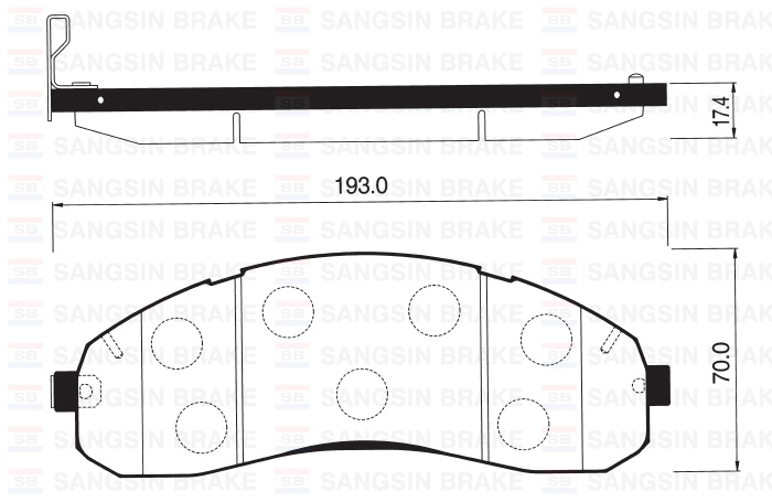 SANGSIN SP1148 Ön Balata Disk Kia Bongo 1.4 Ton K3000 04 >