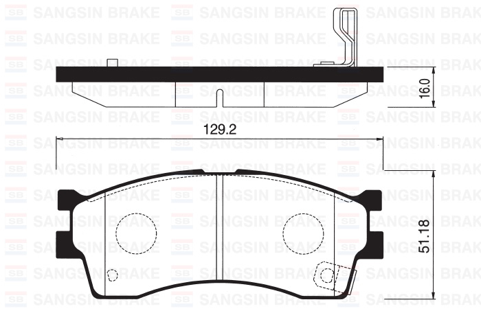 SANGSIN SP1113 Ön Fren Balata Kia Rio 1.3l 1.5l 02-04 / Carens 1.5l 1.6l 00-02 / Shuma 1.5l 1.6l Hb 01-04 / Clarus 1.6l 00->