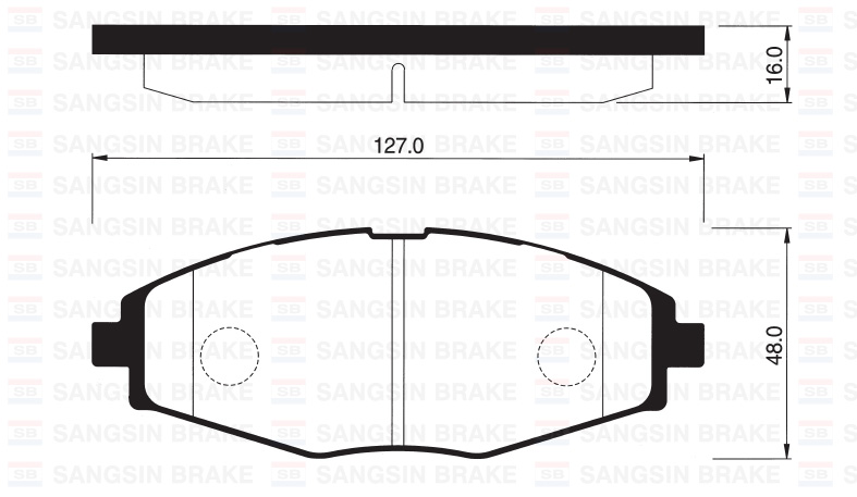 SANGSIN SP1086 Ön Fren Balatasi Chevrolet Kalos 05>10 Spark 05> Matiz 05>13 Lanos 97>