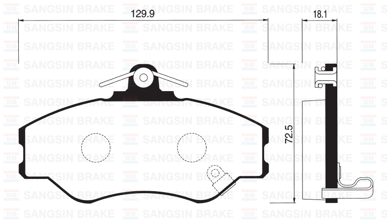SANGSIN SP1072 Ön Fren Balata Hyundai H100 2.5l D4ba 4d55 4d56 Panelvan 94-05