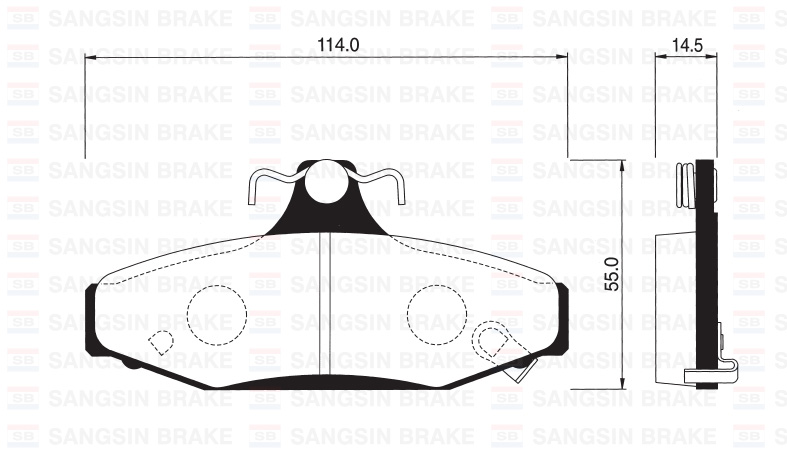 SANGSIN SP1066 Ön Balata A6 2.7t Quattro 97-05 Arka Balata Disk Ssangyong Musso 95> Korando 02>