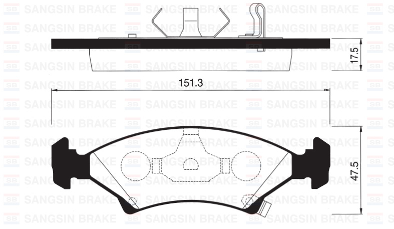 SANGSIN SP1063 Ön Balata Sephia 1.5i 16v-1.8i 16v 96-98 Gdb3224-Gdb3096