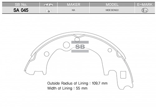 SANGSIN SA045 Arka Kampana Pabuç Balata Kia K2500 2.5l D4bh Tci 00->