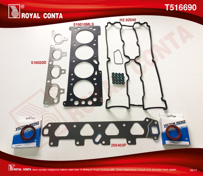 ROYAL T516690 Üst Takim Conta Astra G-Vectra B-C-Combo Meriva-Zafira 1.6 16v