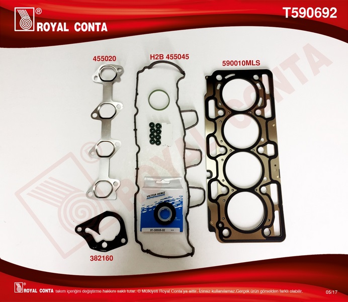 ROYAL T590692 Üst Takim Conta Reinz Ke Sub.L Renault Fluence 09> Kangoo 08> Megane Iii 09> 1.5dci K9k