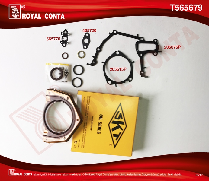ROYAL T565679 Fiat Egea 1.6d Multijet 114-120 Hp 2016- Skt Keçeli Alt Takim Conta