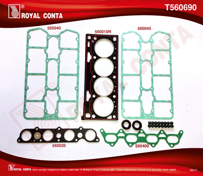 ROYAL T560690 Üst Takim Contasi Skc Keçe Subap Las Renault Megane I 2.0 16v F7r